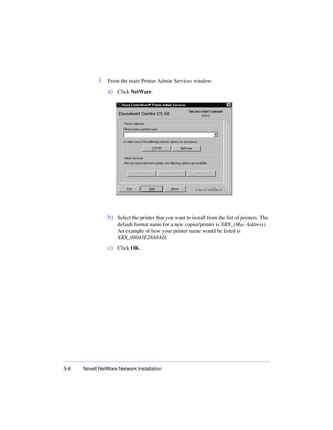 Xerox 50 LP/ST manual Novell NetWare Network Installation 