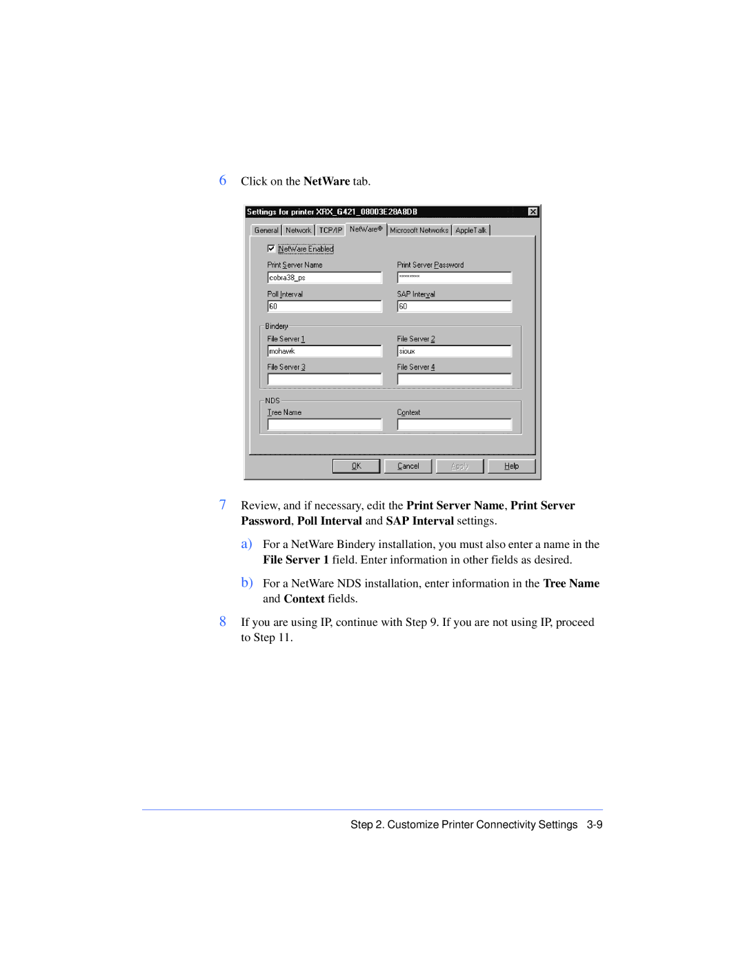 Xerox 50 LP/ST manual Customize Printer Connectivity Settings 