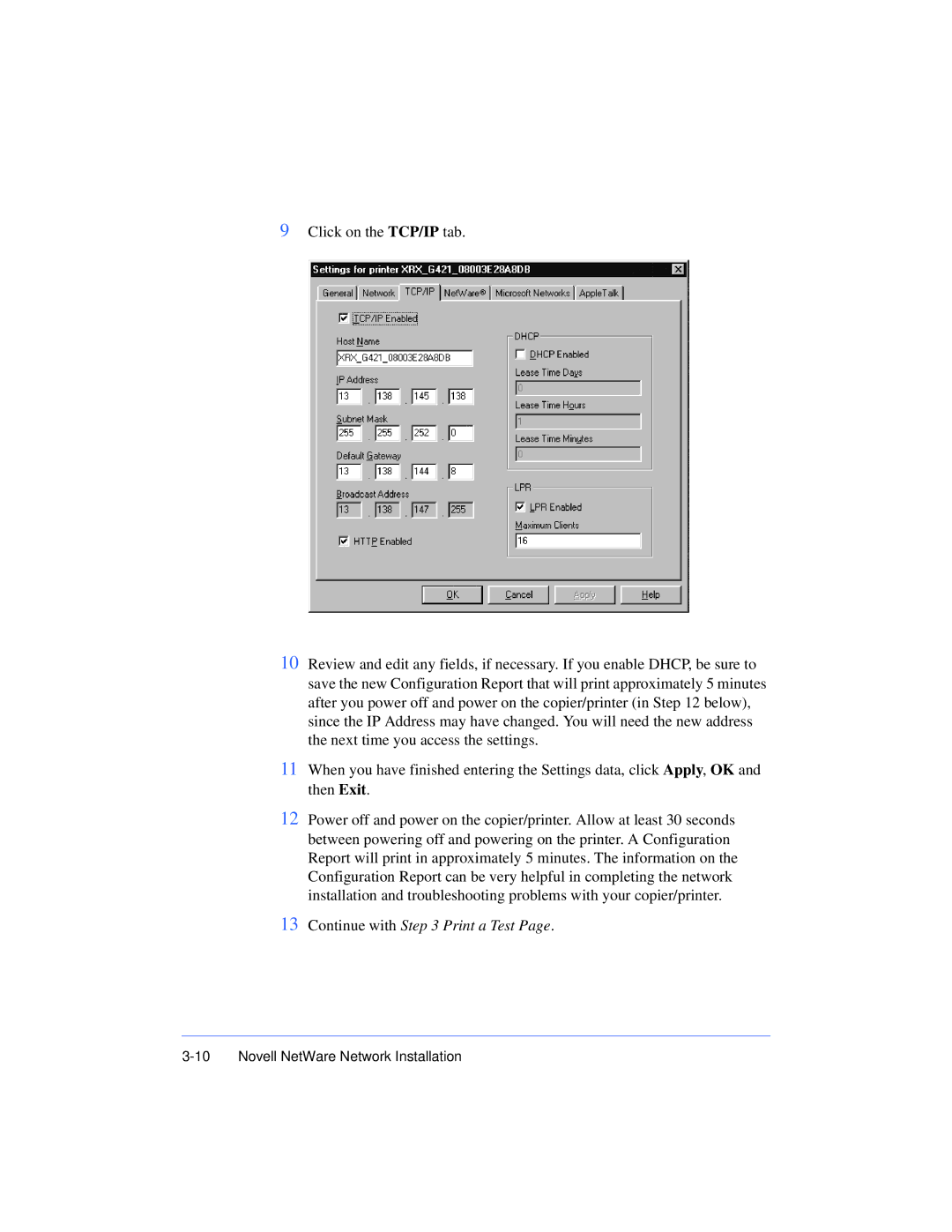 Xerox 50 LP/ST manual Continue with Print a Test 