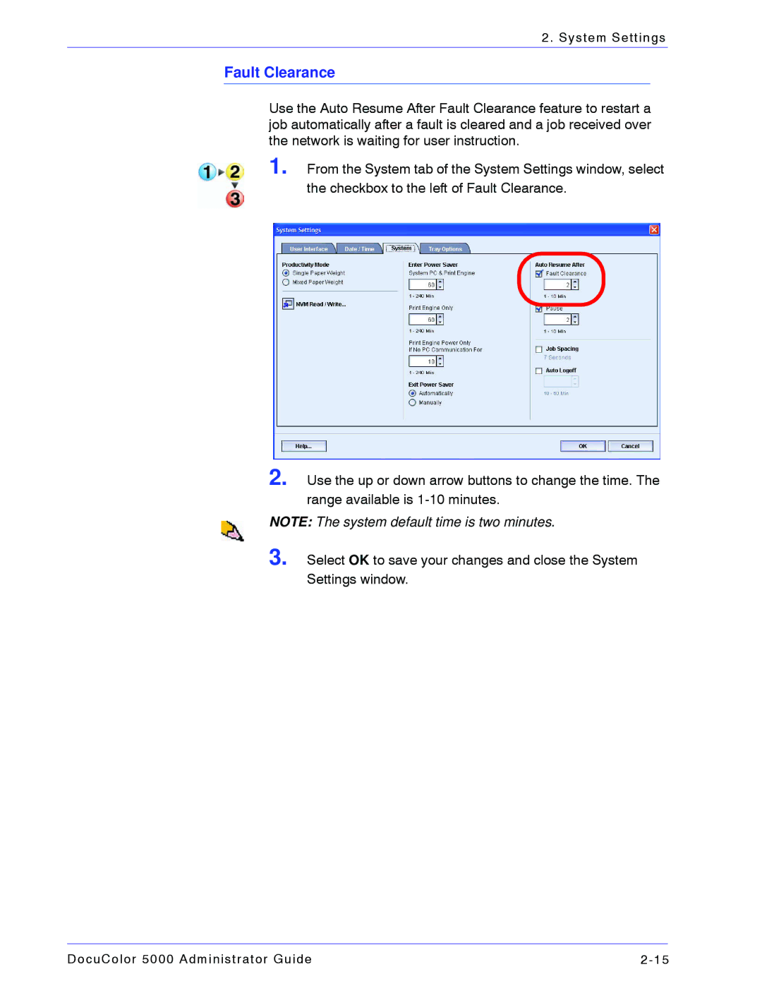 Xerox 5000 manual Fault Clearance 