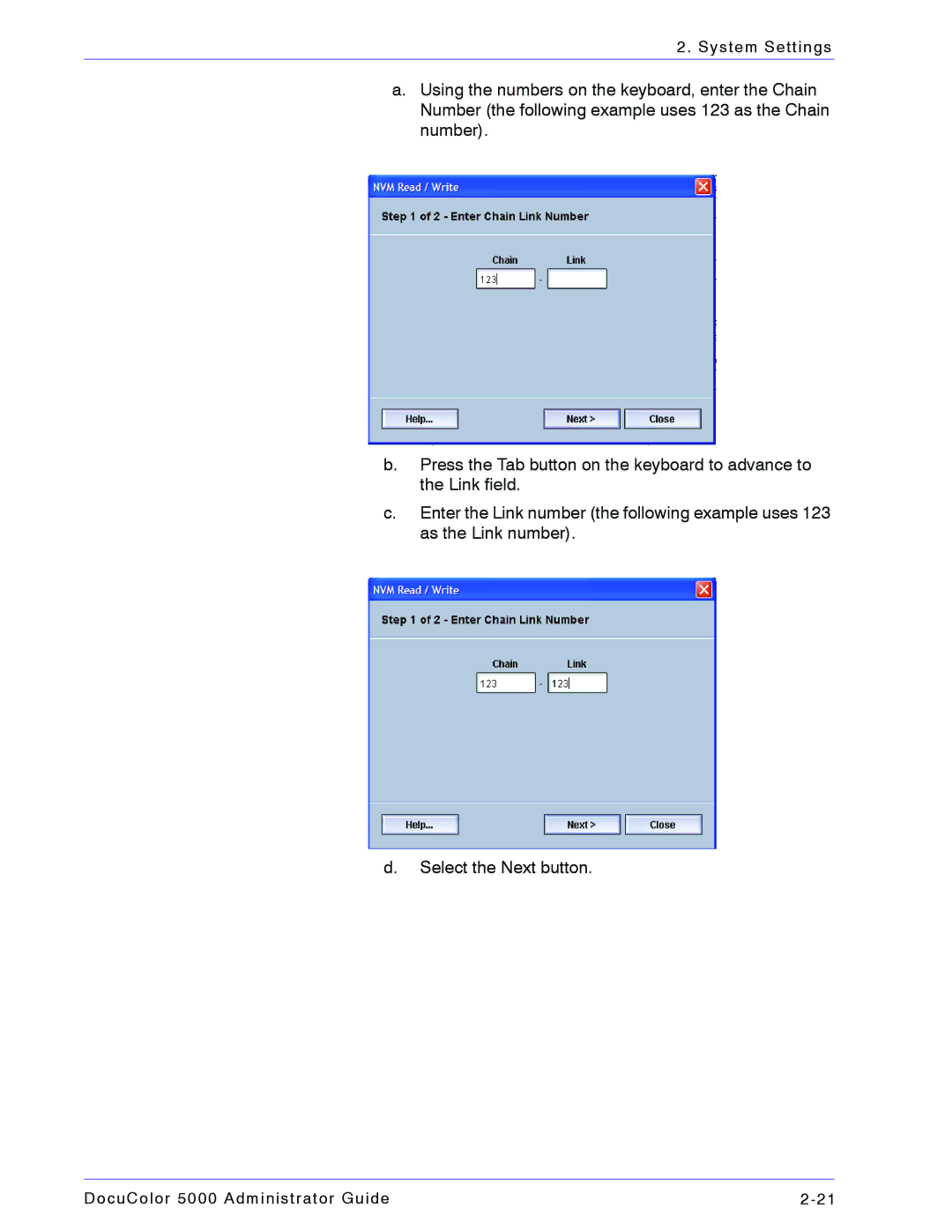 Xerox 5000 manual System Settings 