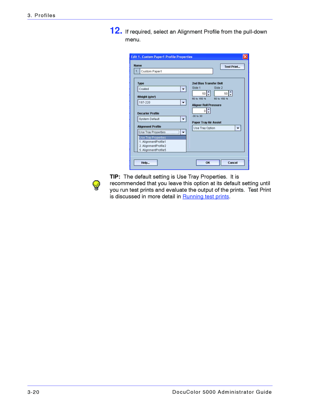 Xerox 5000 manual Profiles 