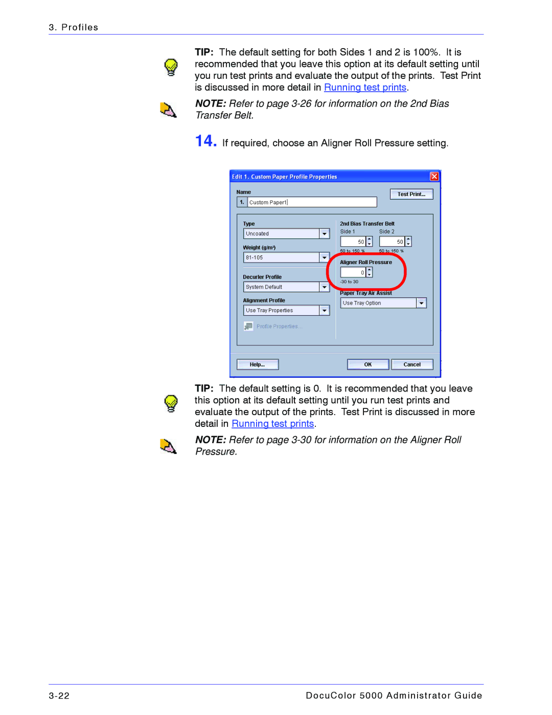 Xerox 5000 manual Profiles 