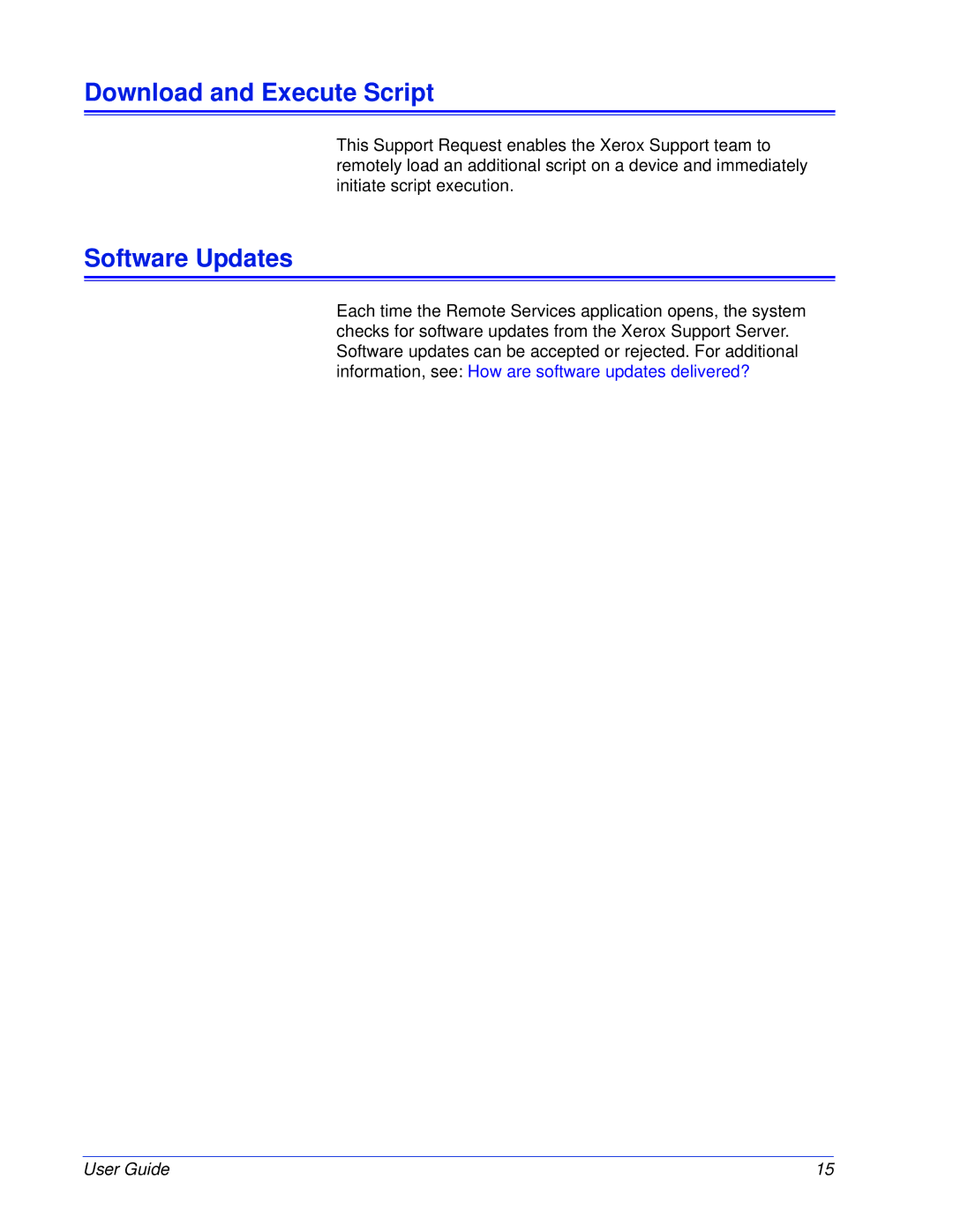 Xerox 50.XX manual Download and Execute Script, Software Updates 