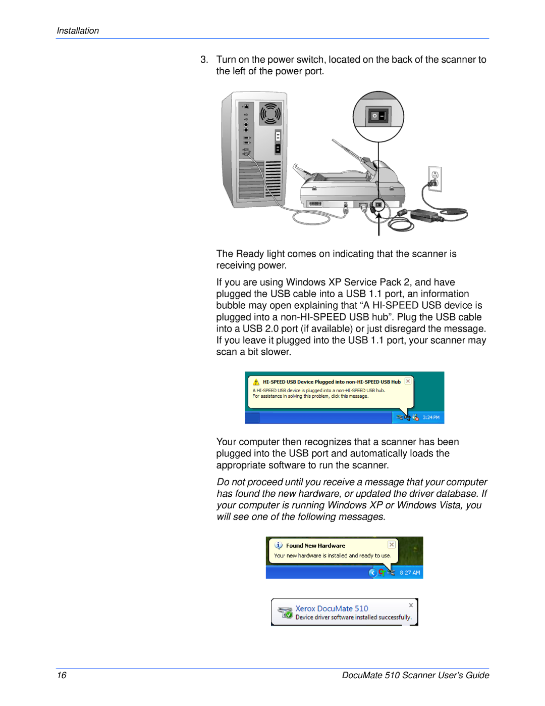 Xerox 510 manual Installation 