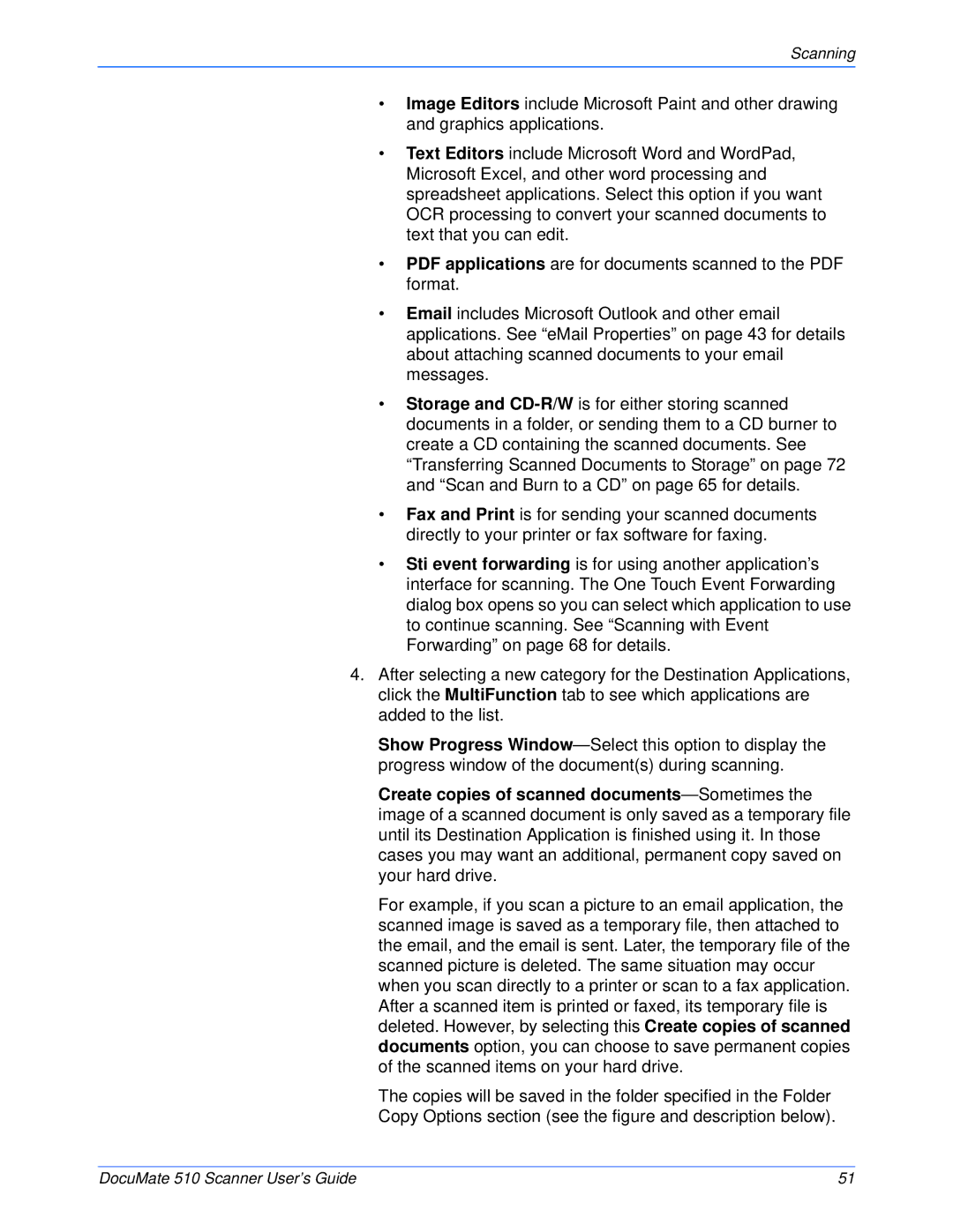 Xerox 510 manual Scanning 