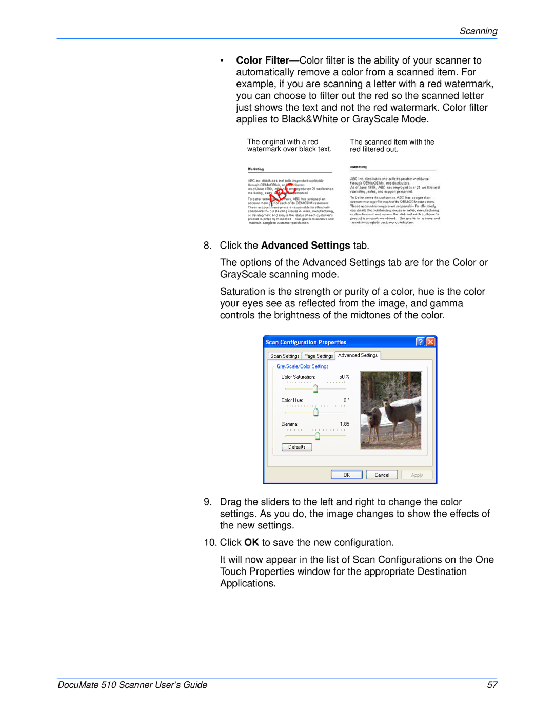 Xerox 510 manual Click the Advanced Settings tab 