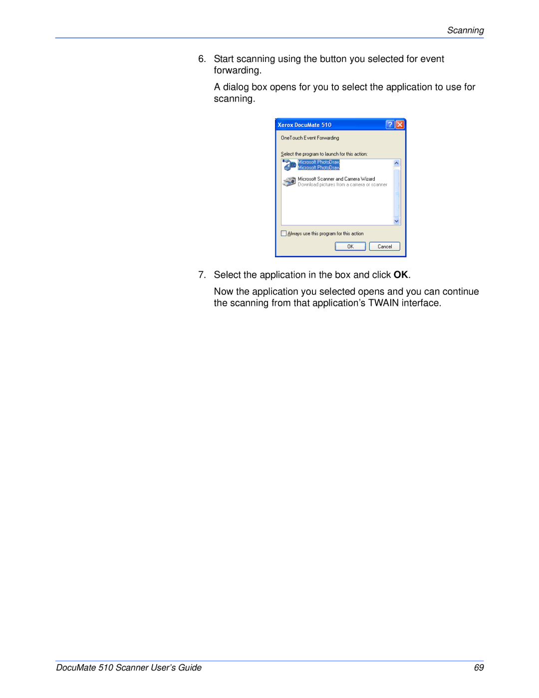 Xerox 510 manual Scanning 