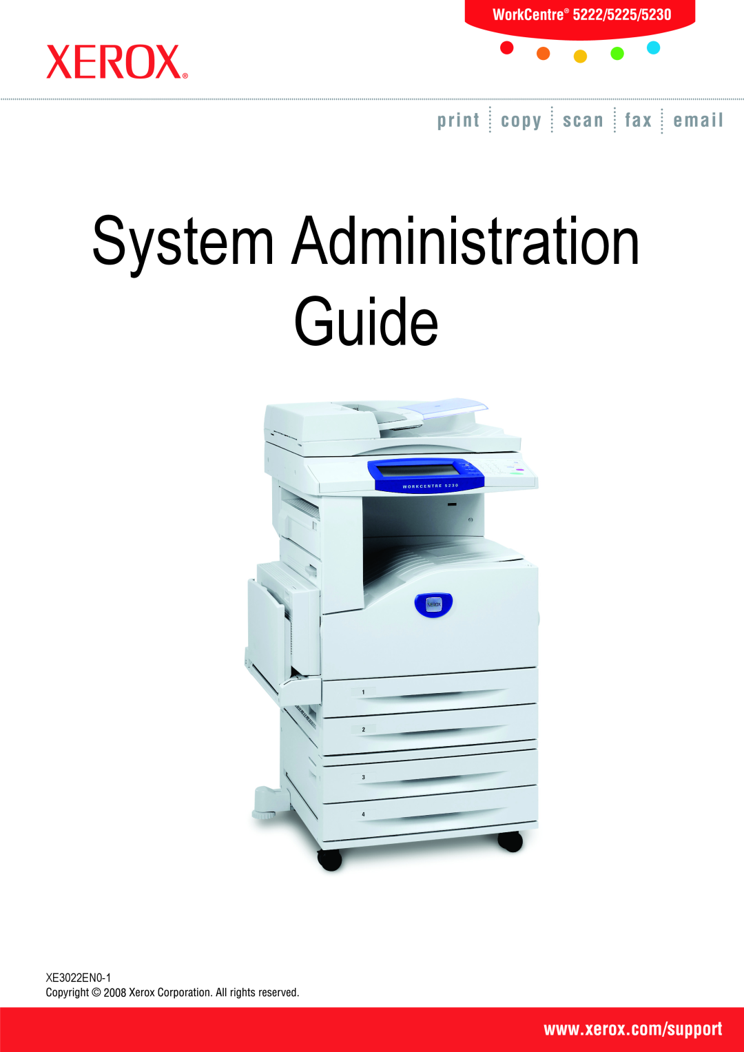 Xerox 5222 manual UserGuideGuide, System Administration 