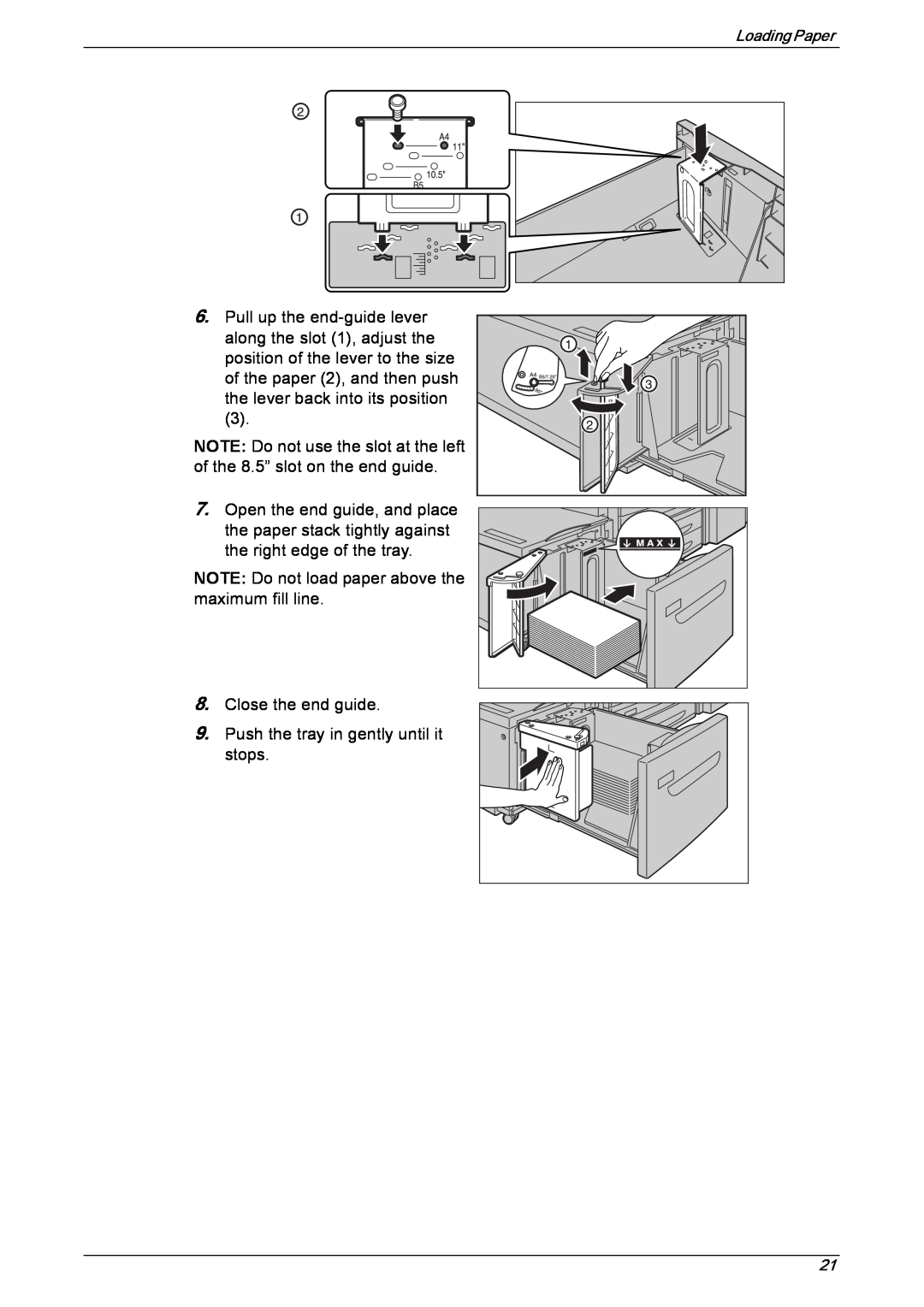 Xerox 5222 manual Pull up the end-guidelever 
