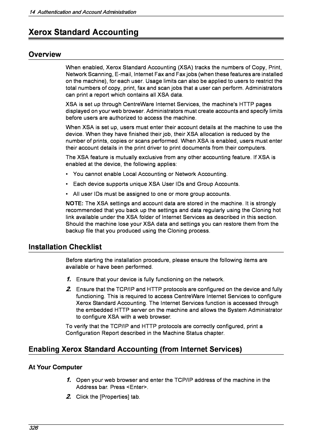 Xerox 5222 manual Xerox Standard Accounting, Overview, Installation Checklist 