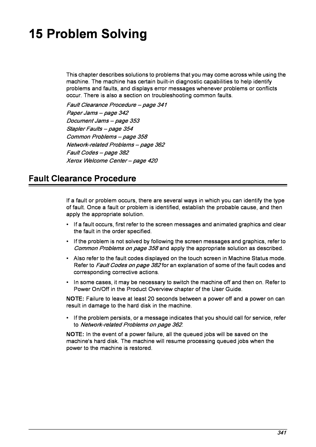 Xerox 5222 manual Problem Solving, Fault Clearance Procedure – page, Paper Jams – page Document Jams – page 