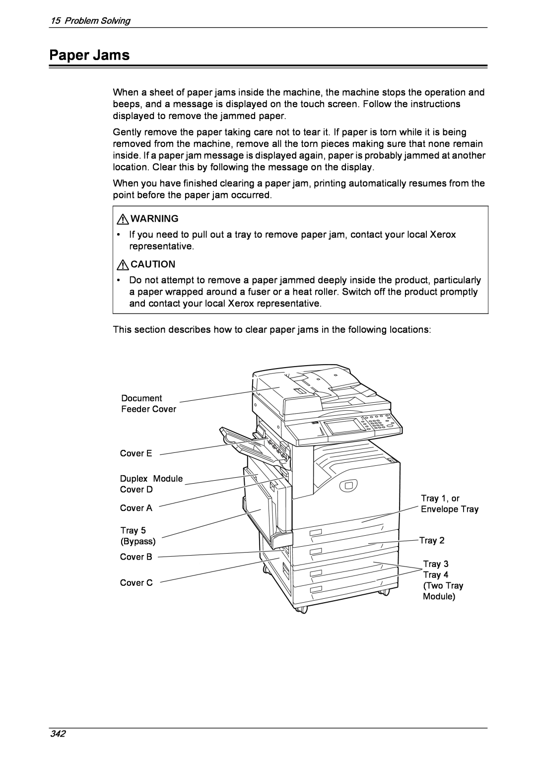 Xerox 5222 manual Paper Jams 
