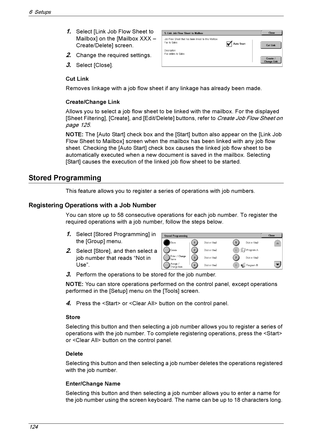 Xerox 5222 manual Stored Programming, Registering Operations with a Job Number 