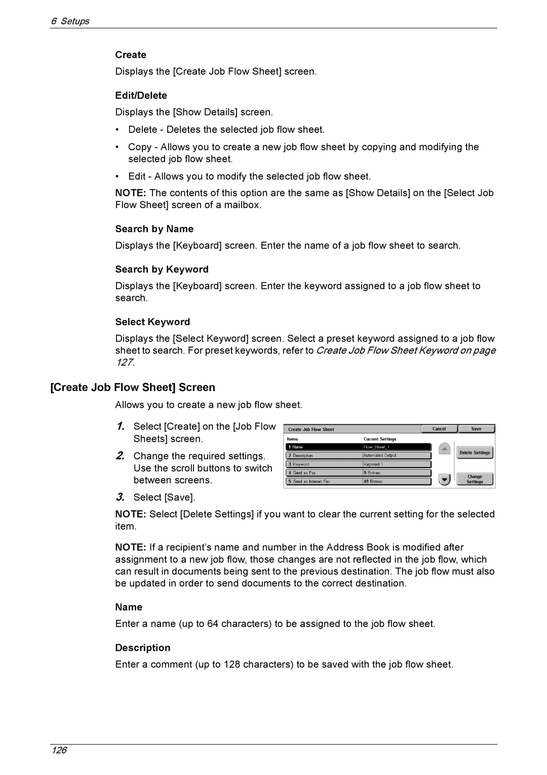 Xerox 5222 manual Create Job Flow Sheet Screen 