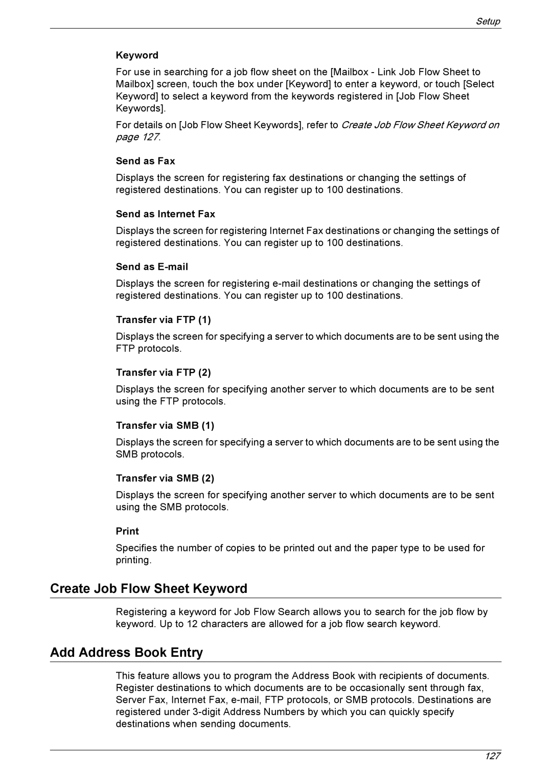 Xerox 5222 manual Create Job Flow Sheet Keyword, Add Address Book Entry 