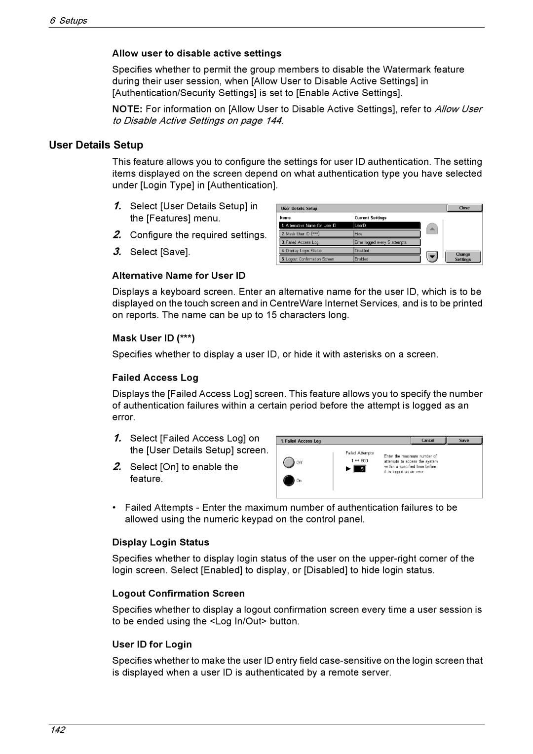 Xerox 5222 manual User Details Setup 