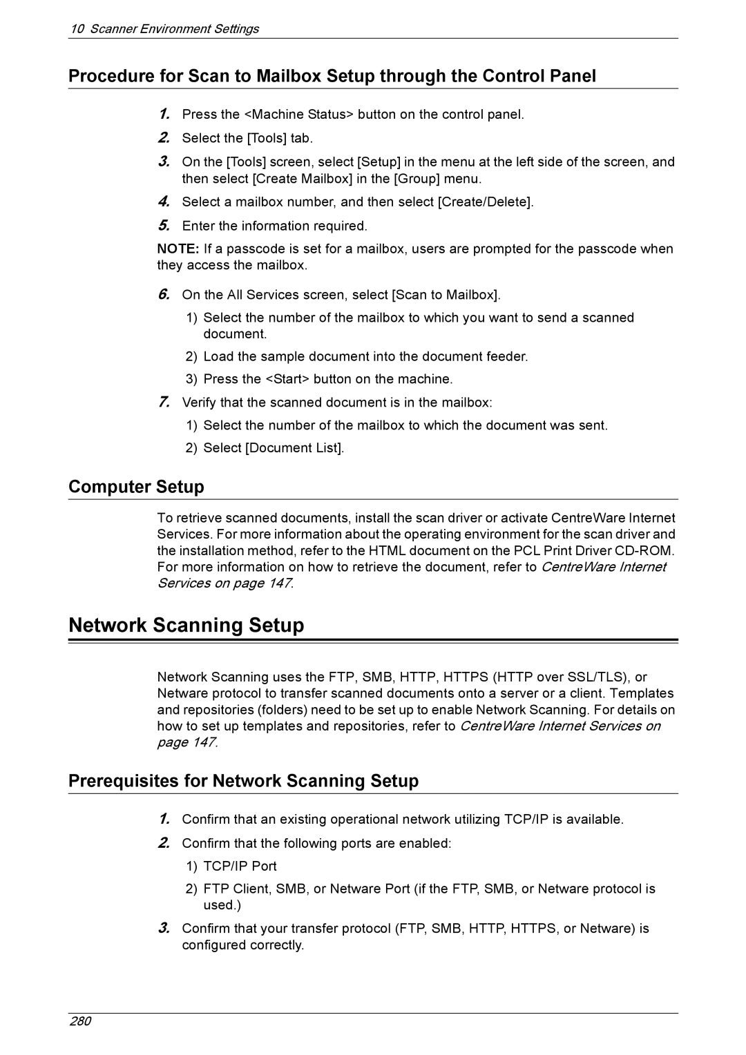 Xerox 5222 manual Prerequisites for Network Scanning Setup 