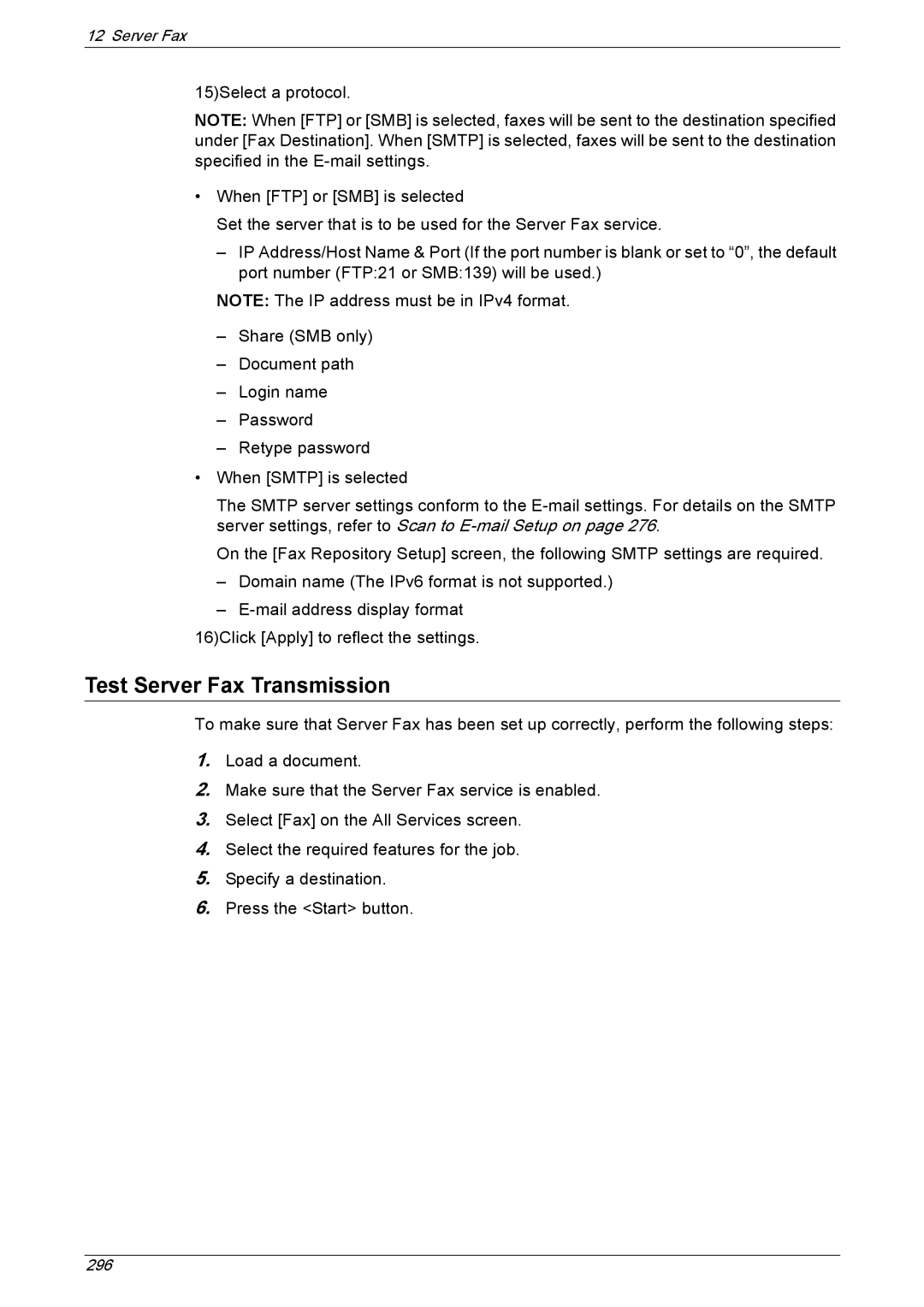 Xerox 5222 manual Test Server Fax Transmission 