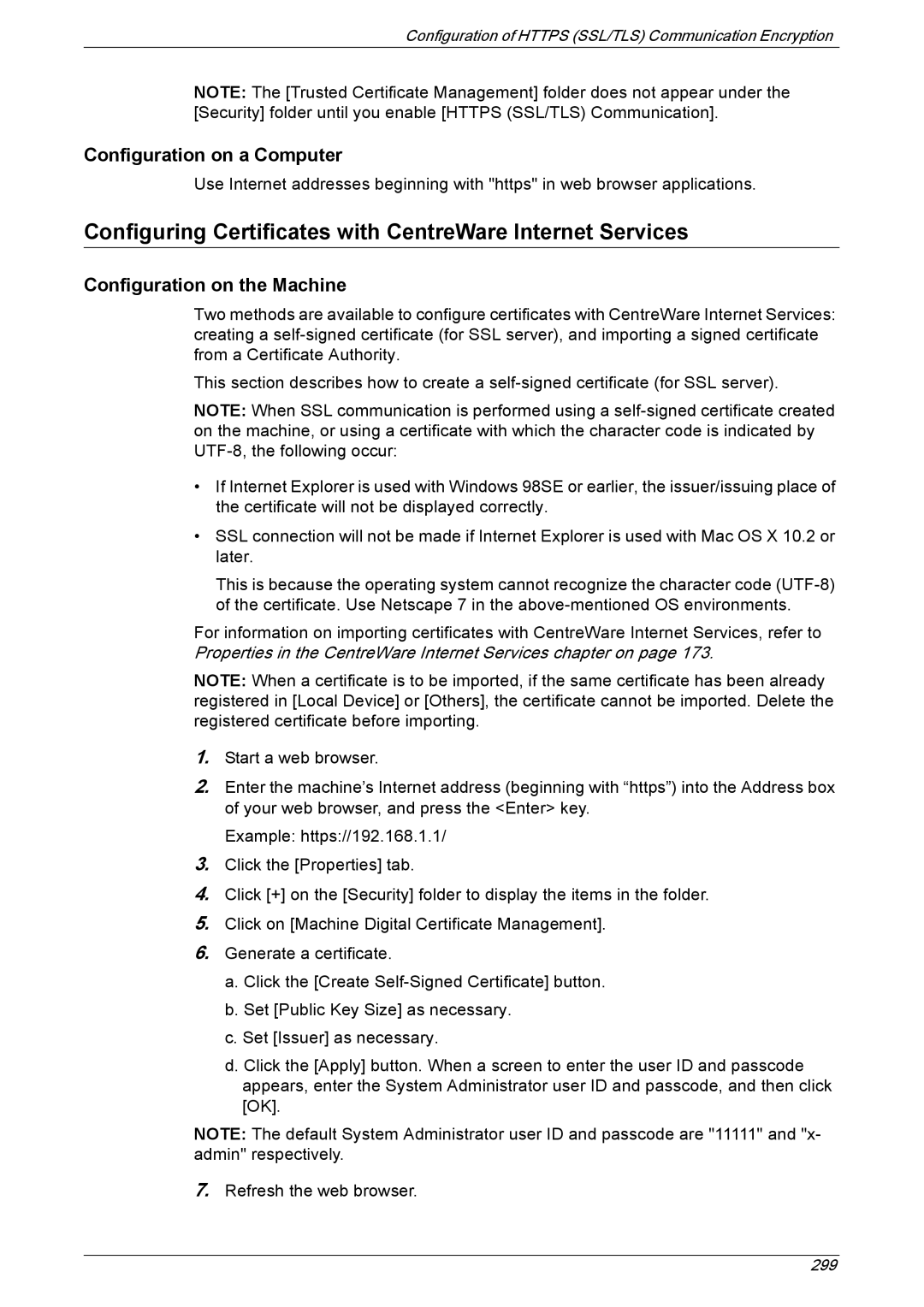 Xerox 5222 manual Configuring Certificates with CentreWare Internet Services, Configuration on a Computer 