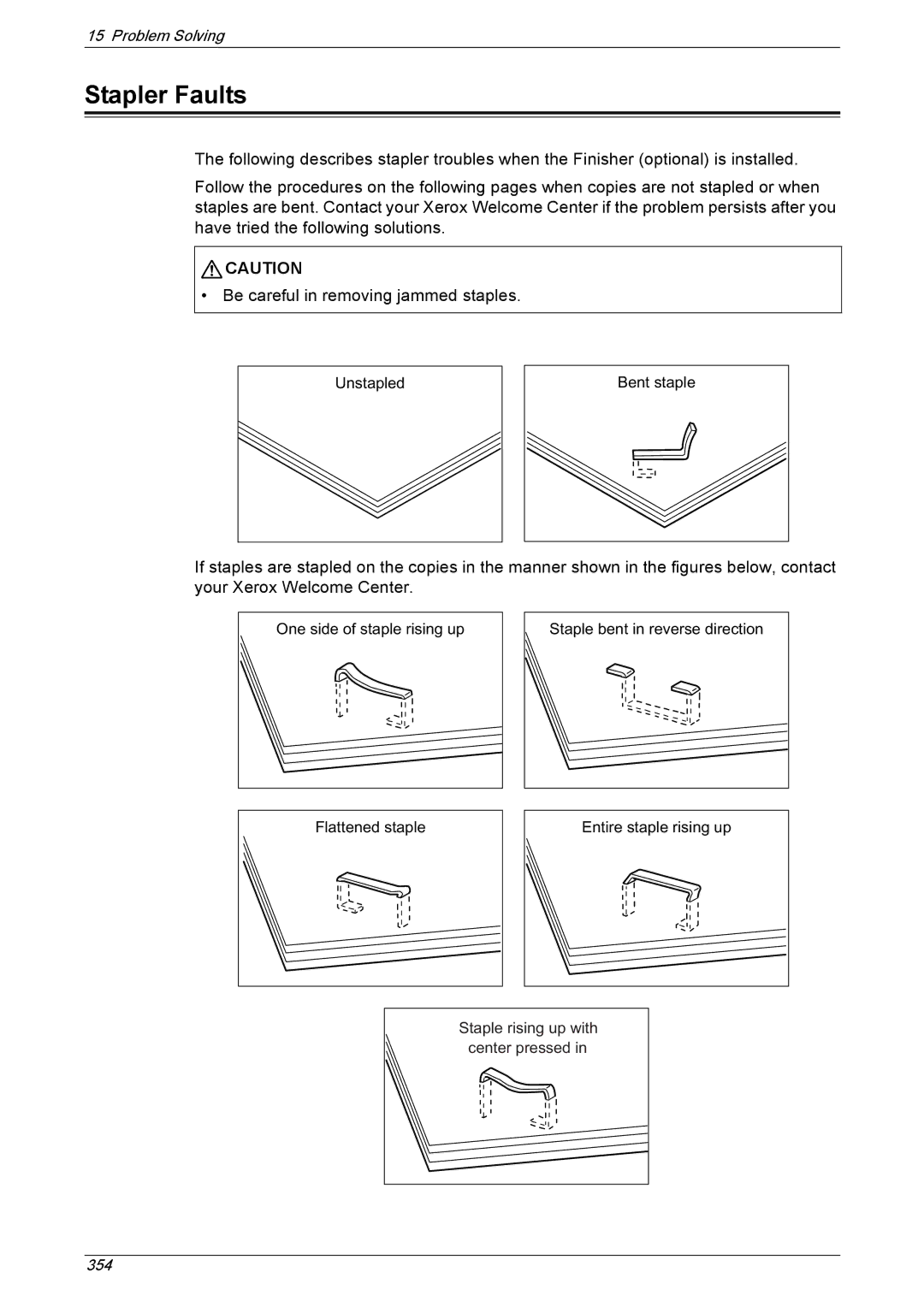 Xerox 5222 manual Stapler Faults 