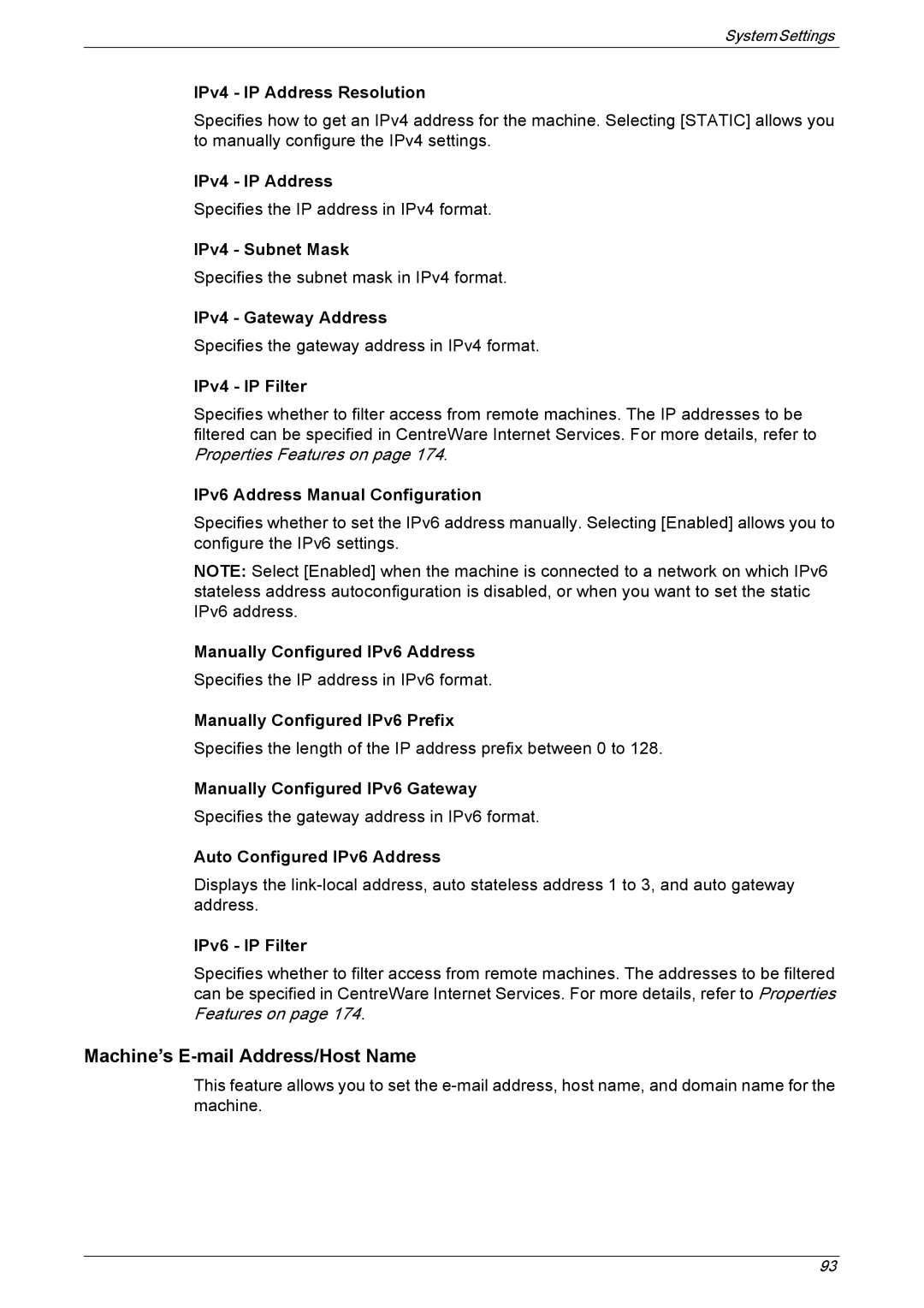 Xerox 5222 manual Machine’s E-mail Address/Host Name 