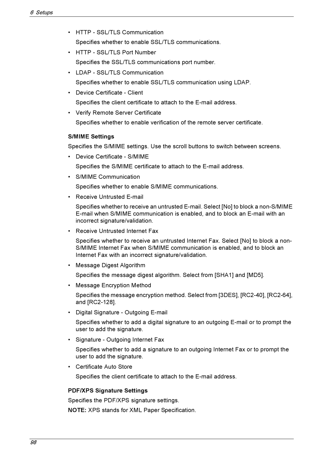 Xerox 5222 manual Mime Settings 