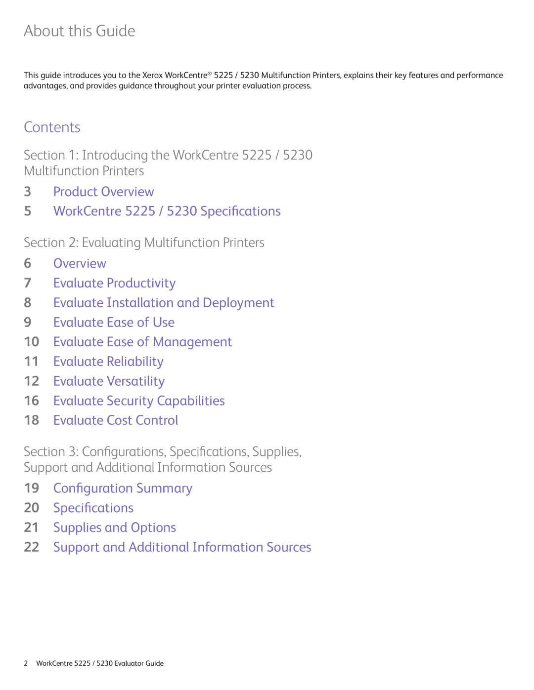 Xerox 5225 manual About this Guide 