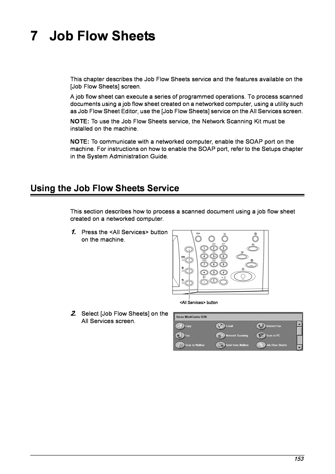 Xerox 5230 manual Using the Job Flow Sheets Service 