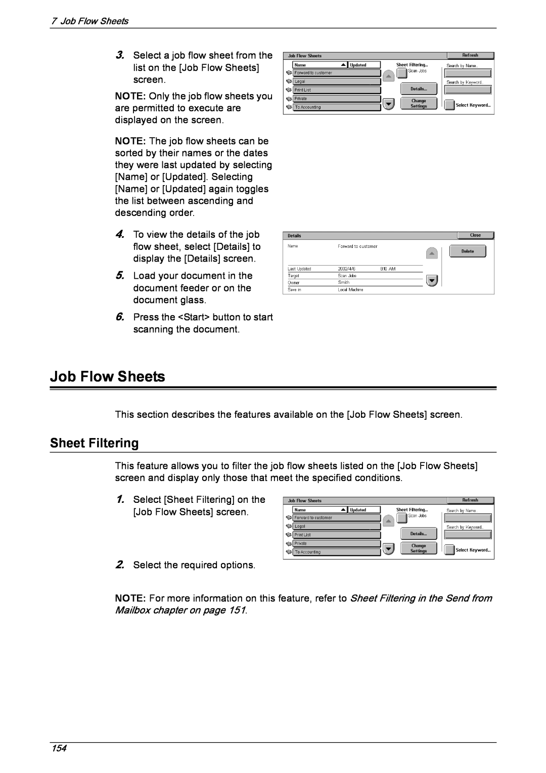 Xerox 5230 manual Job Flow Sheets, Sheet Filtering 