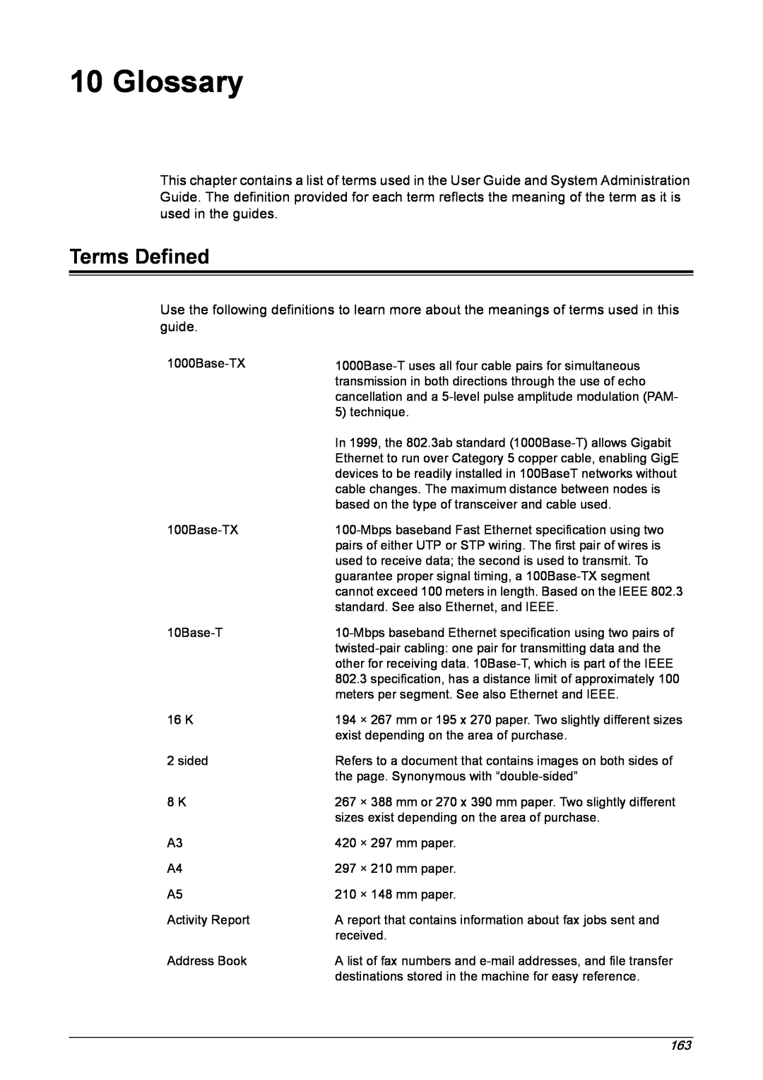 Xerox 5230 manual Glossary, Terms Defined 