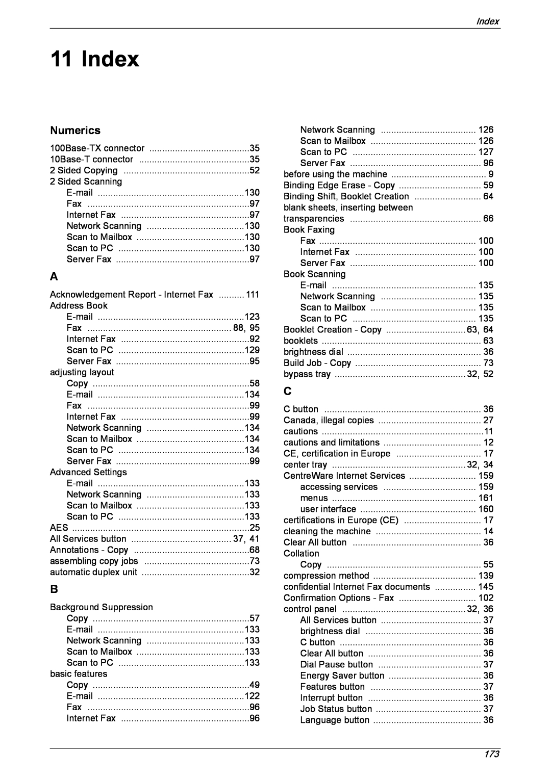 Xerox 5230 manual Index, Numerics 