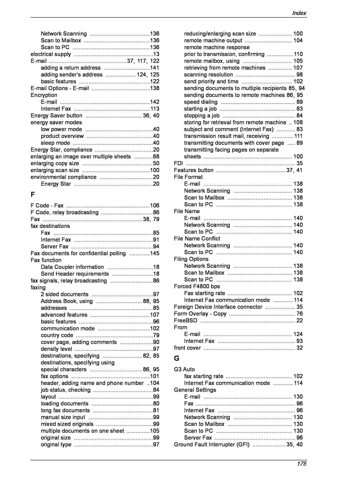 Xerox 5230 manual Index 