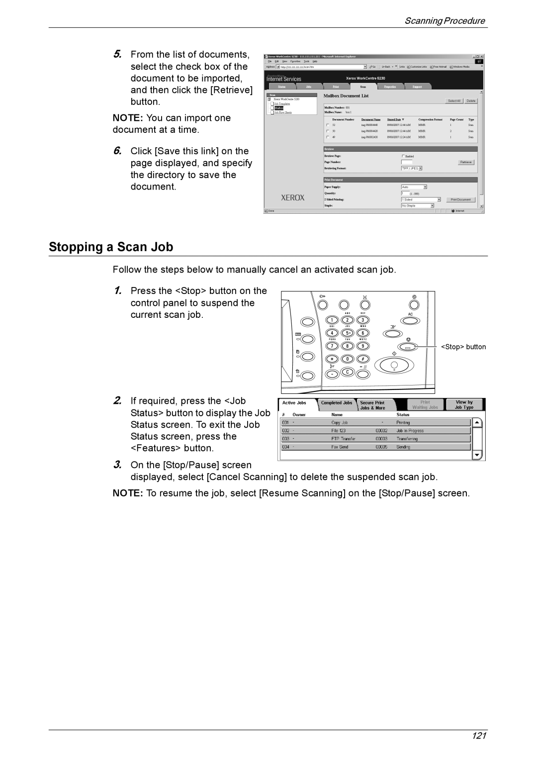 Xerox 5230 manual Stopping a Scan Job 