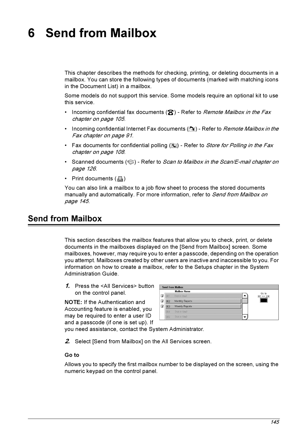 Xerox 5230 manual Send from Mailbox 