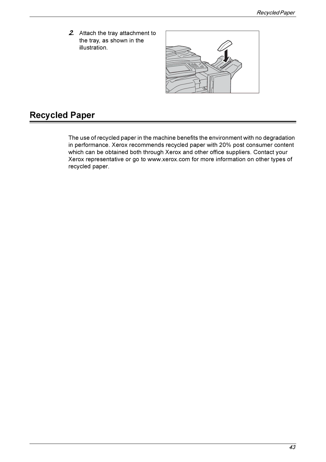 Xerox 5230 manual Recycled Paper 