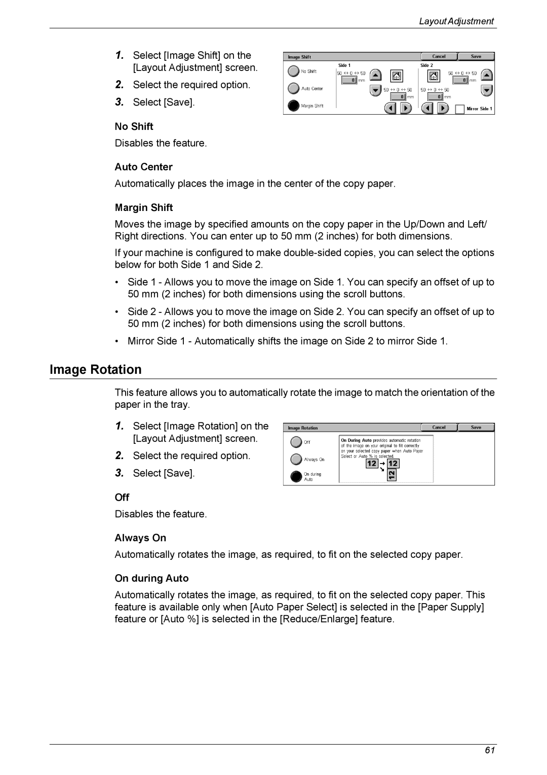 Xerox 5230 manual Image Rotation 