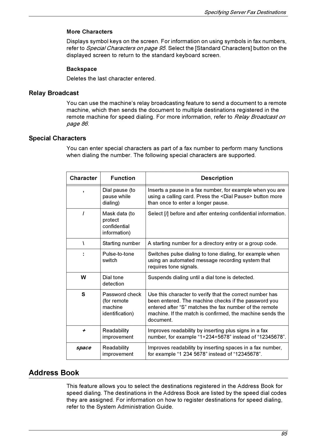 Xerox 5230 manual Specifying Server Fax Destinations 