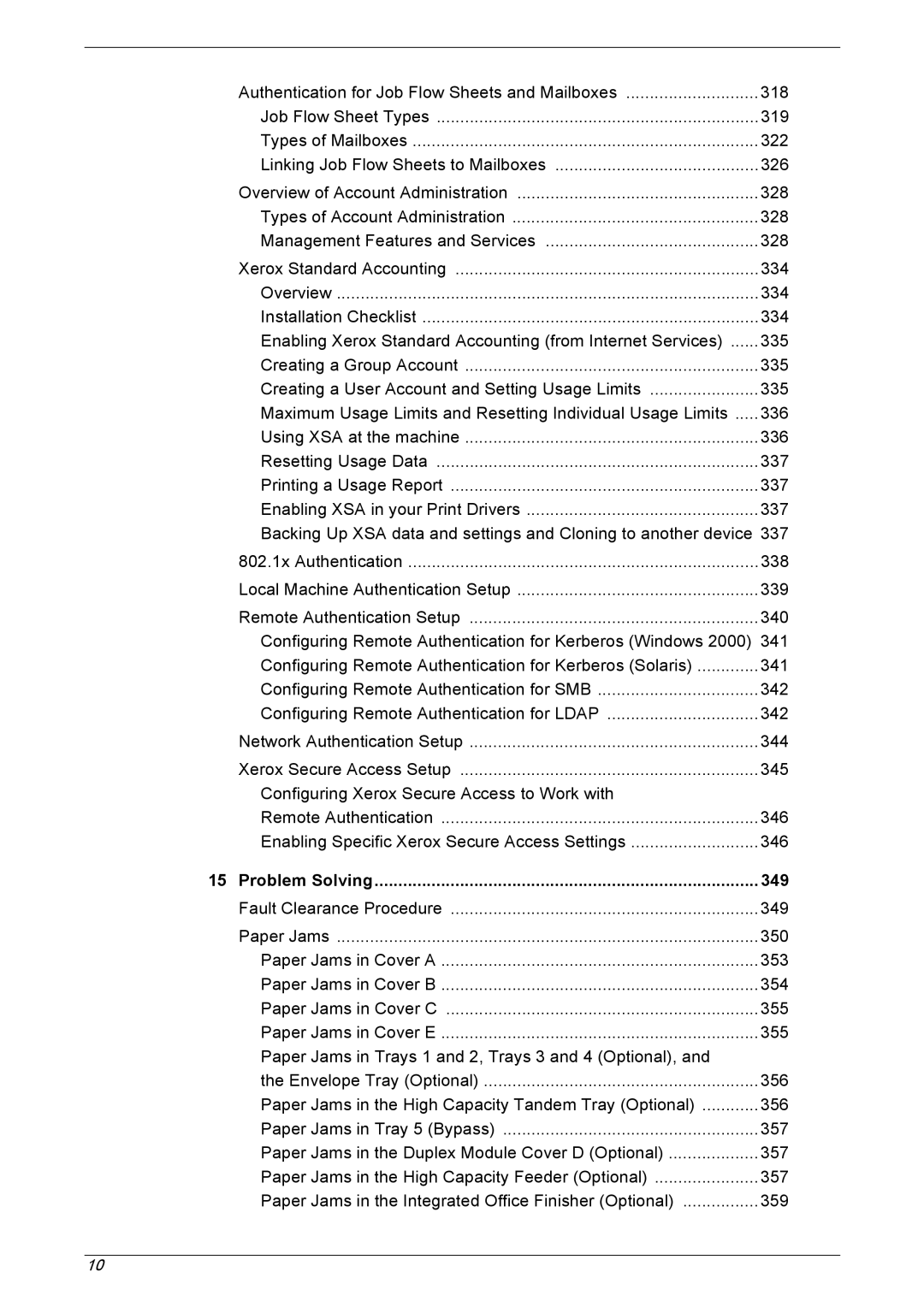 Xerox 5230A, 5225A manual Problem Solving 349 