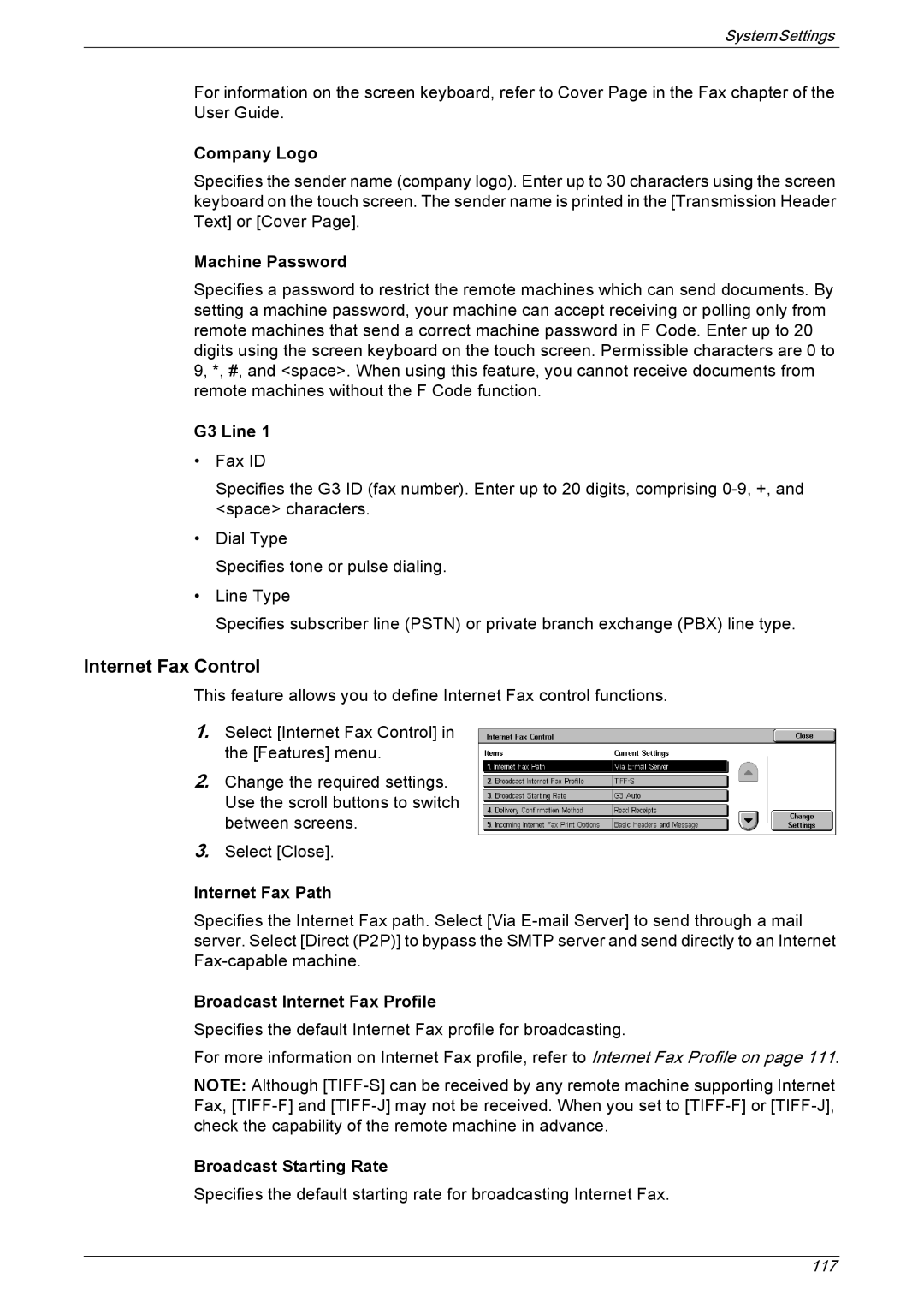 Xerox 5225A, 5230A manual Internet Fax Control 