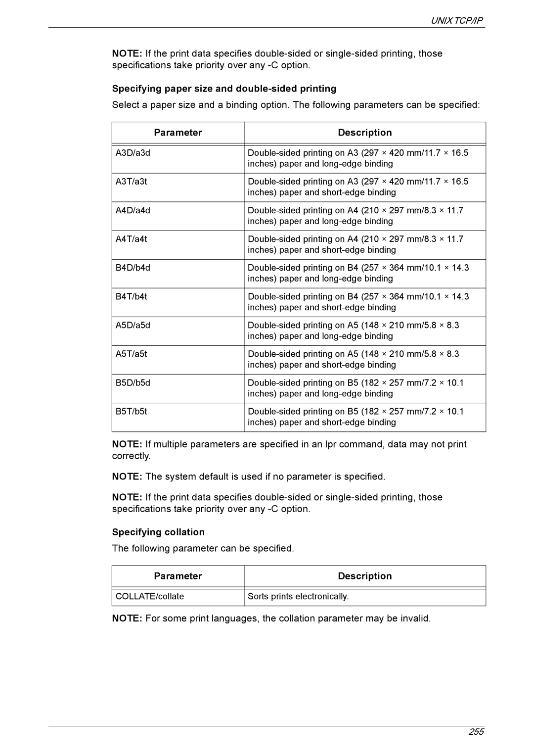 Xerox 5225A, 5230A manual Specifying paper size and double-sided printing, Specifying collation 