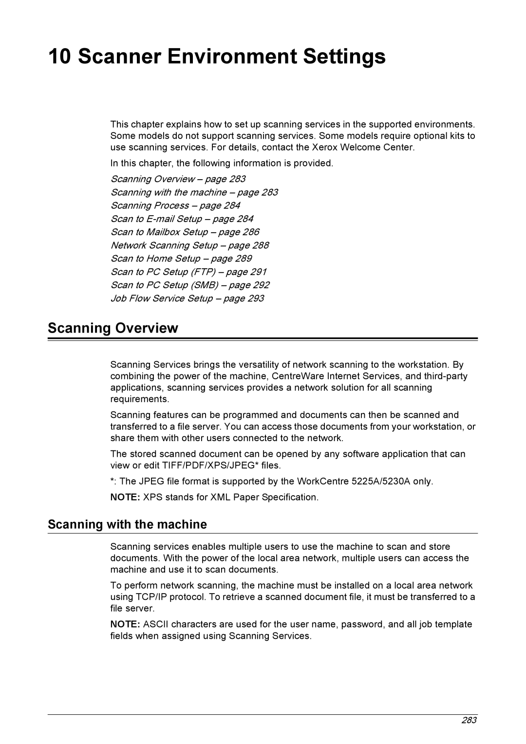 Xerox 5225A, 5230A manual Scanning Overview, Scanning with the machine 