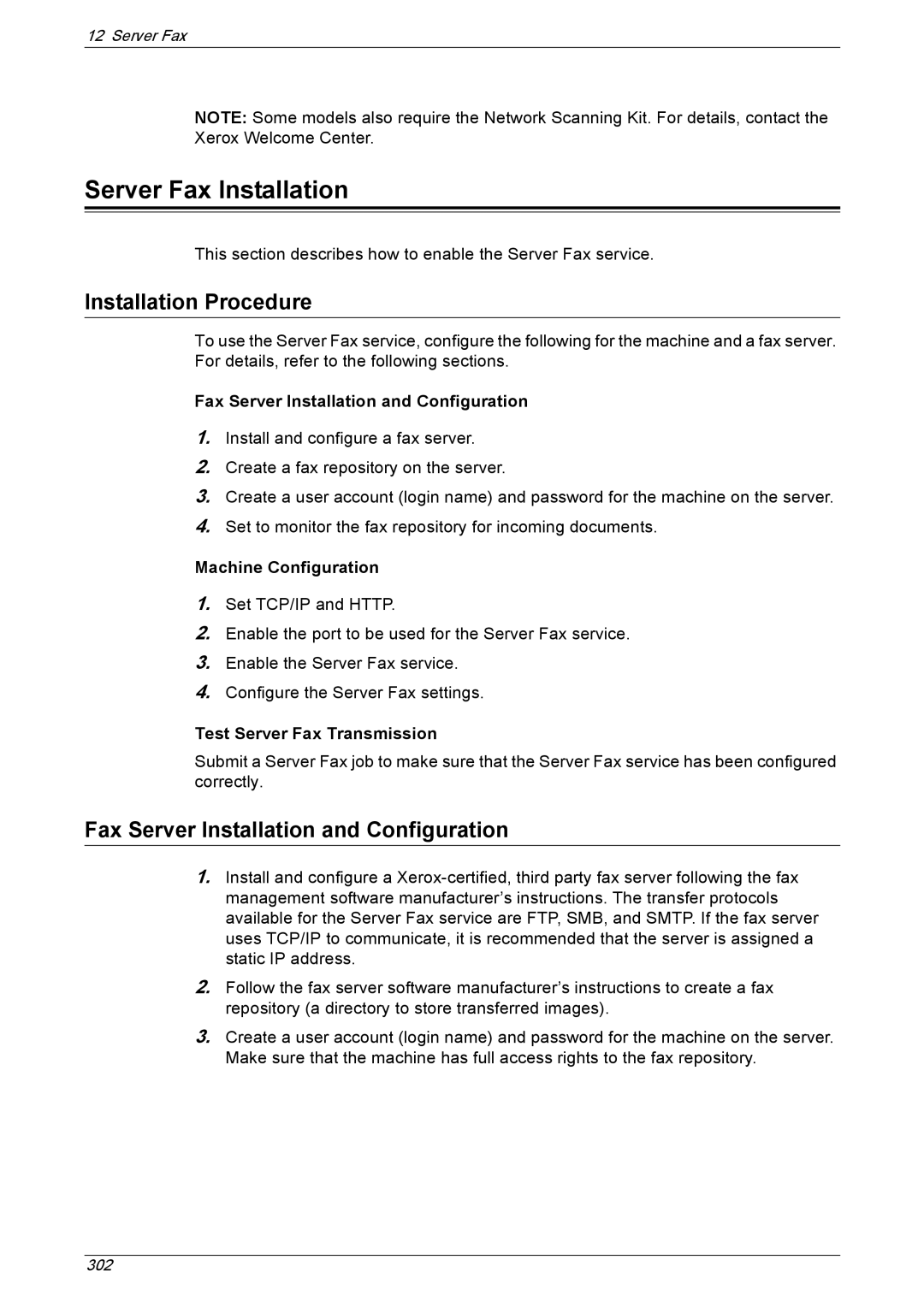 Xerox 5230A, 5225A manual Server Fax Installation, Fax Server Installation and Configuration, Test Server Fax Transmission 