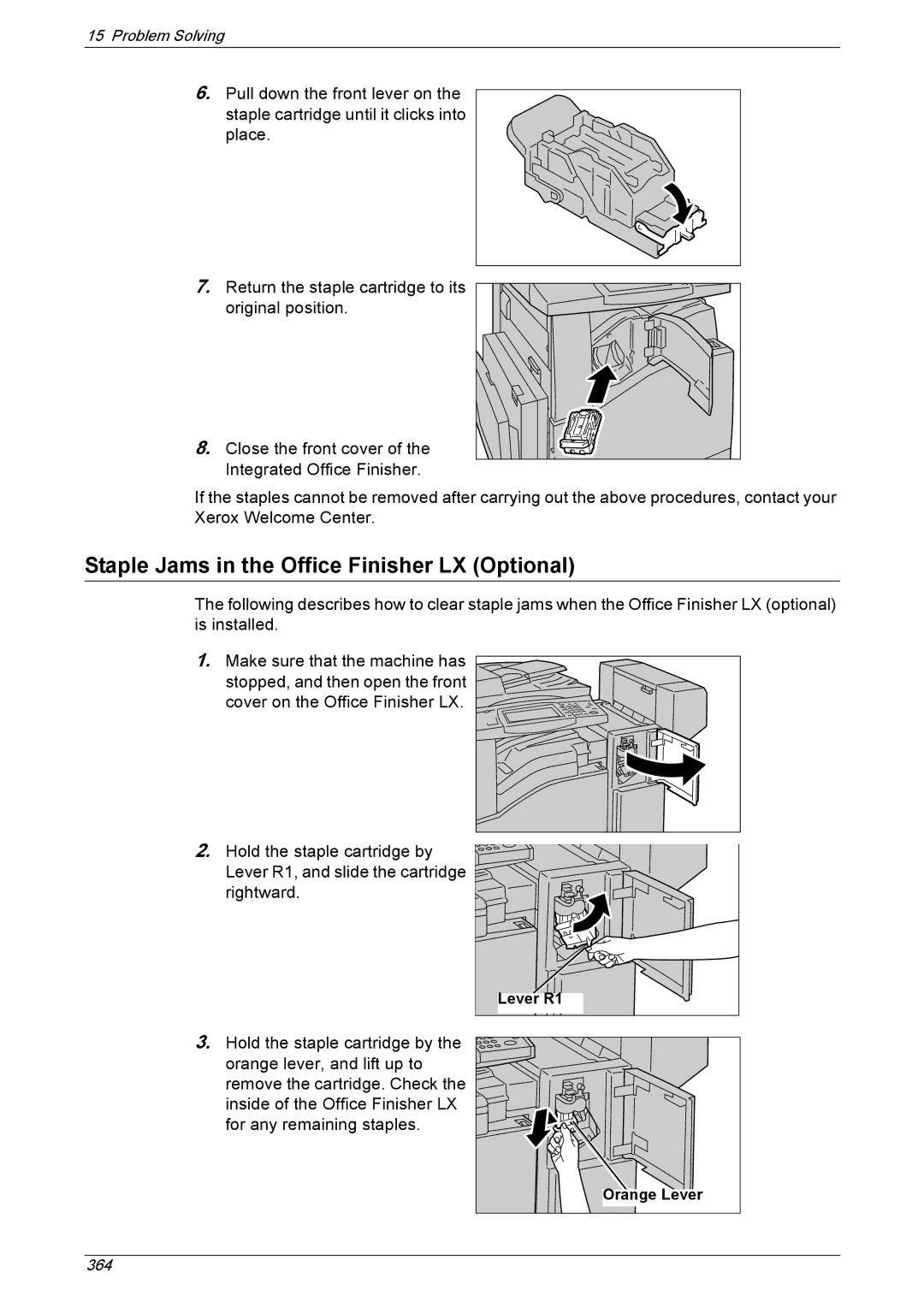 Xerox 5230A, 5225A manual Staple Jams in the Office Finisher LX Optional, Lever R1 