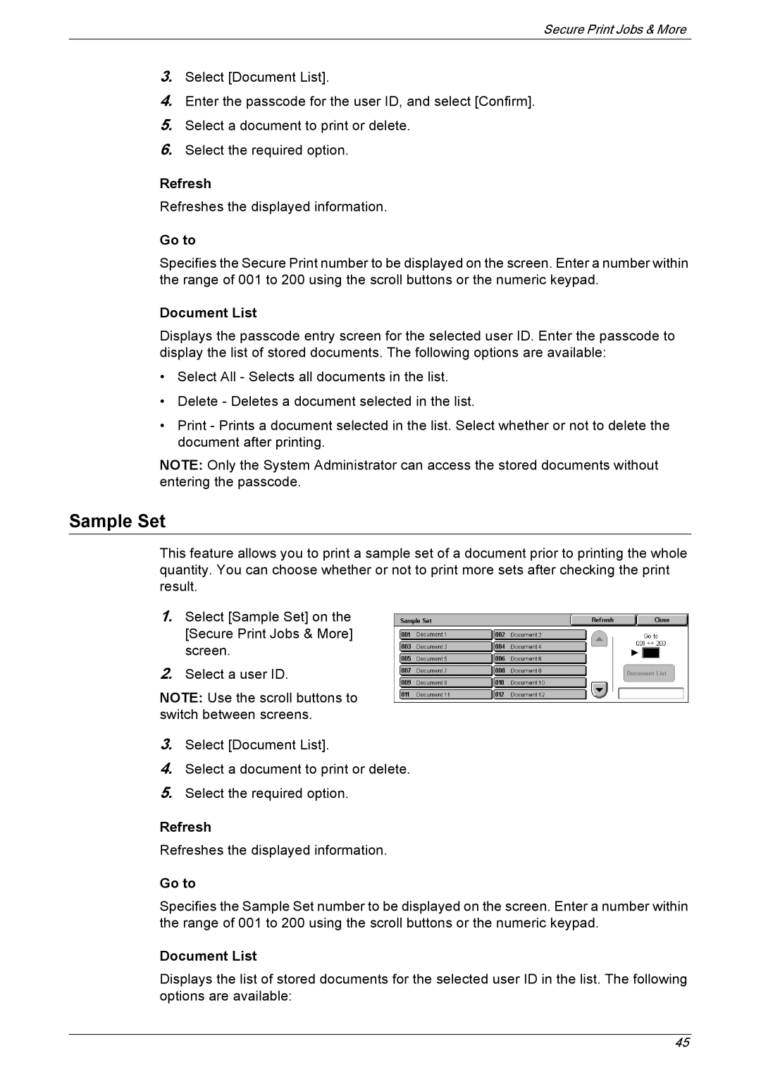 Xerox 5225A, 5230A manual Sample Set 