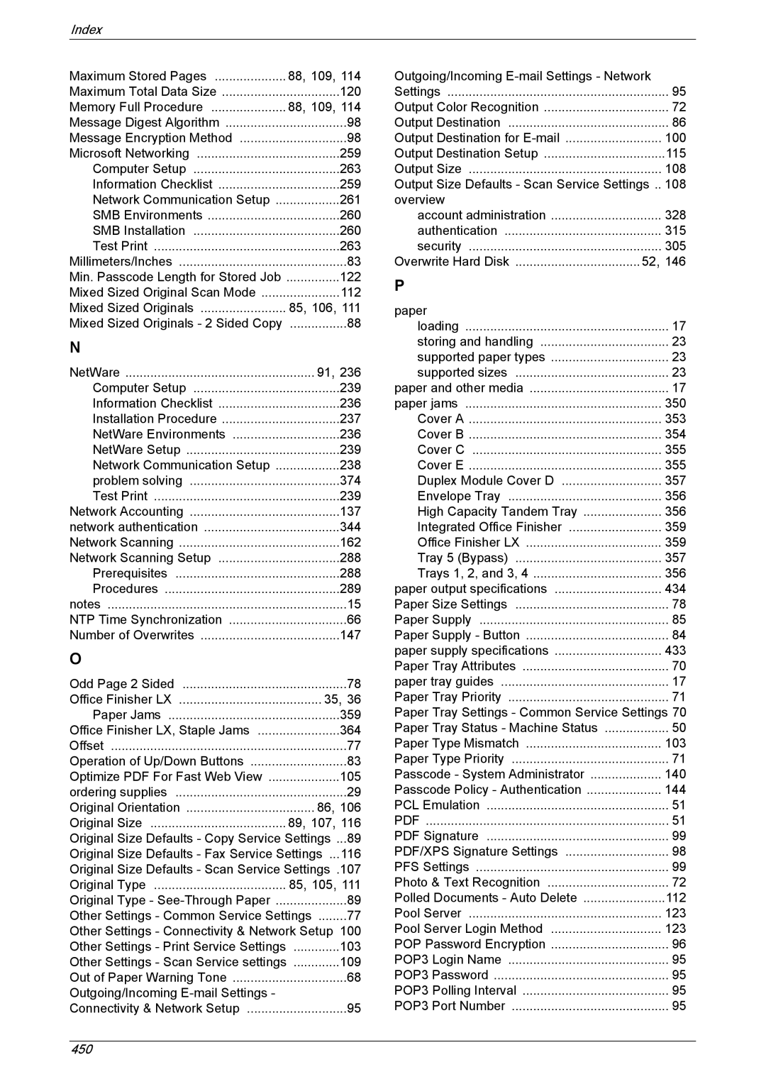 Xerox 5230A, 5225A manual 450 