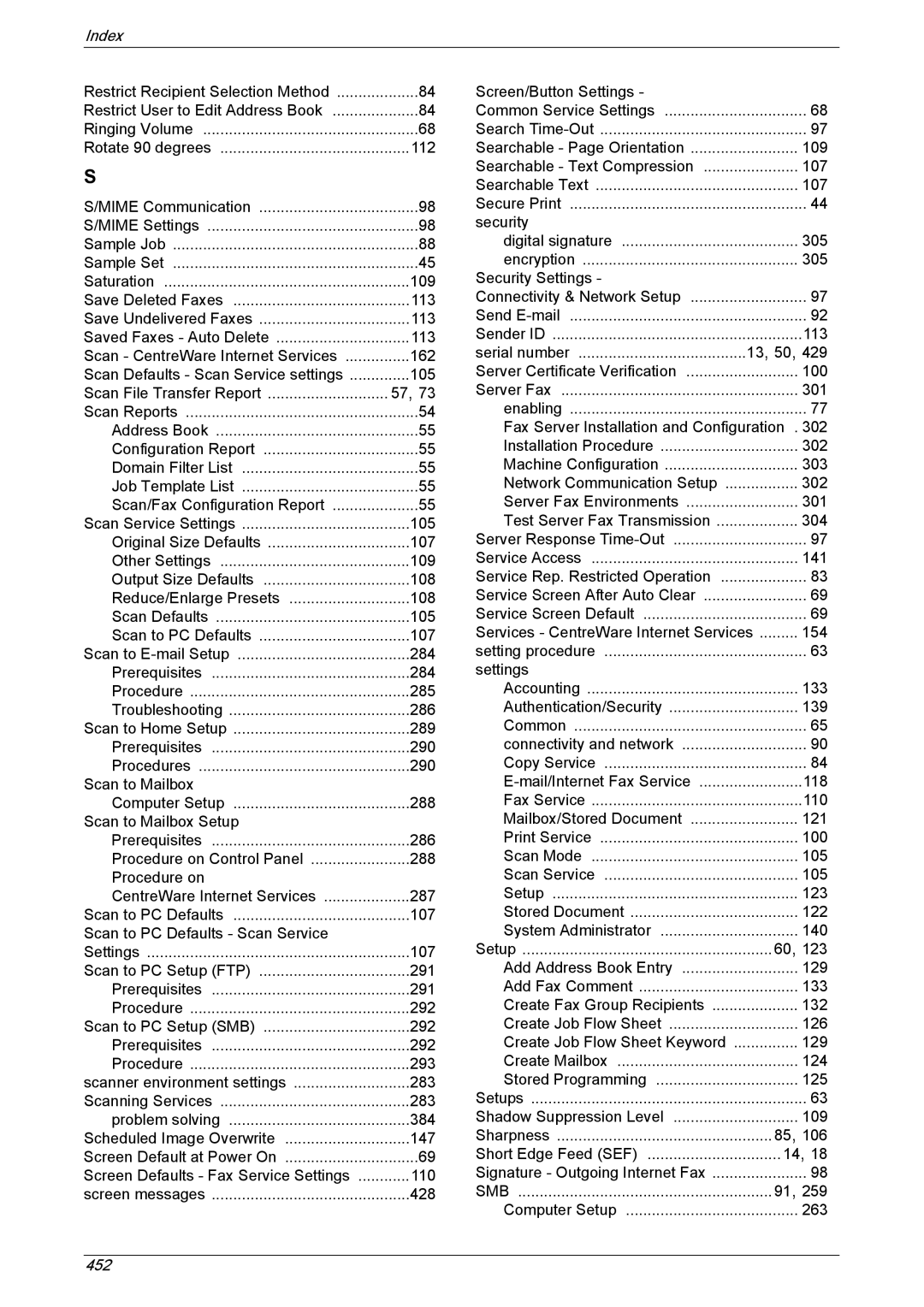 Xerox 5230A, 5225A manual 452 