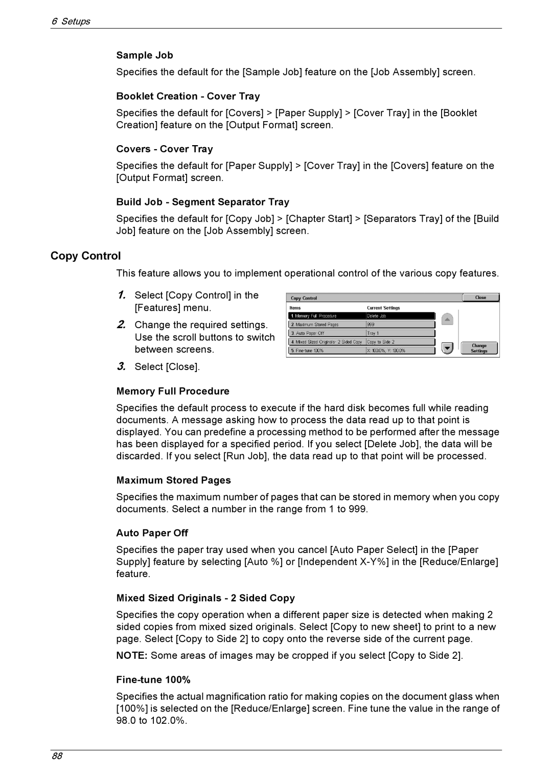 Xerox 5230A, 5225A manual Copy Control 