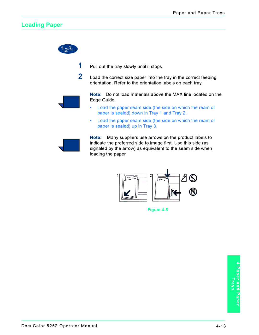 Xerox 5252 manual Loading Paper 