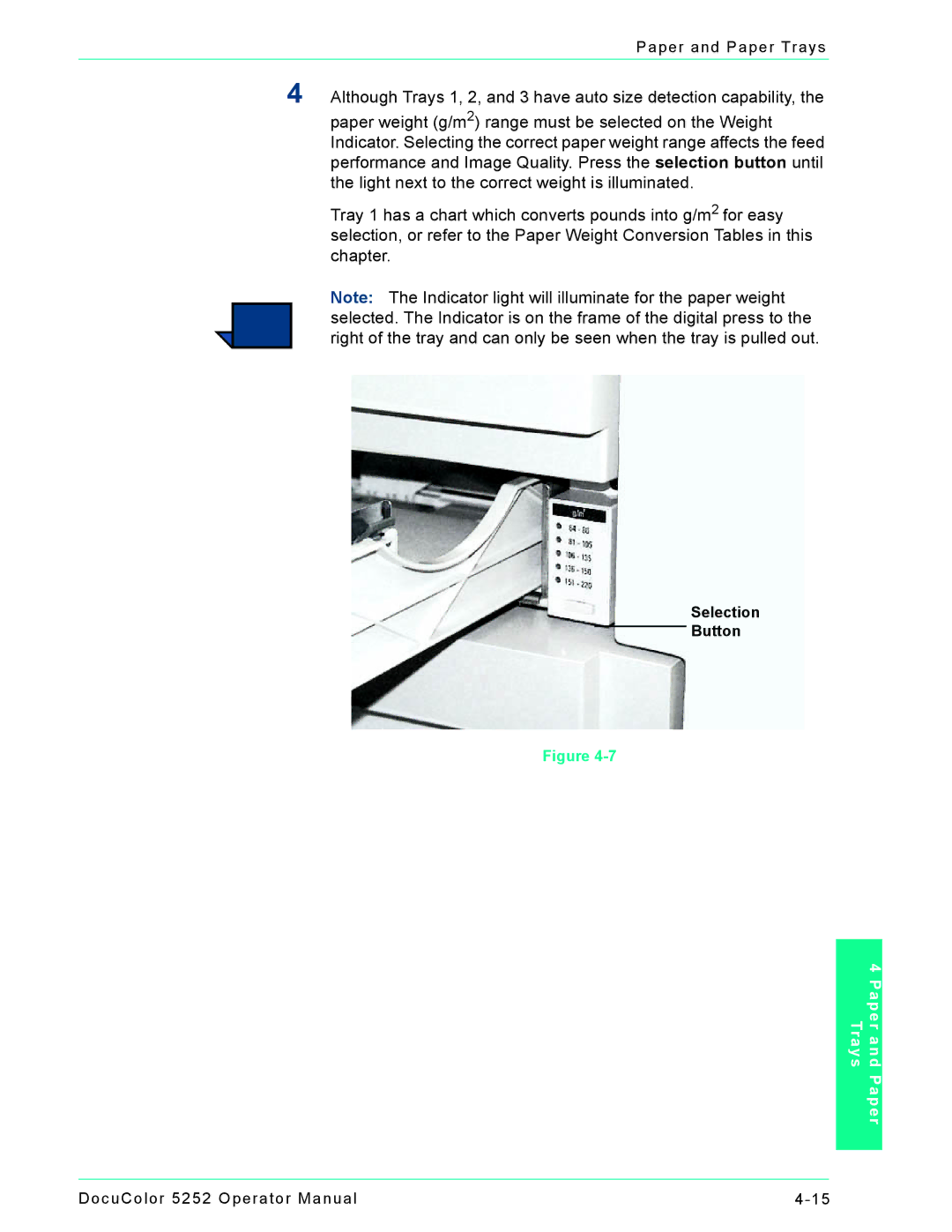 Xerox 5252 manual Selection Button 